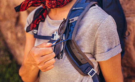 Système QuickStow pour lunettes de soleil