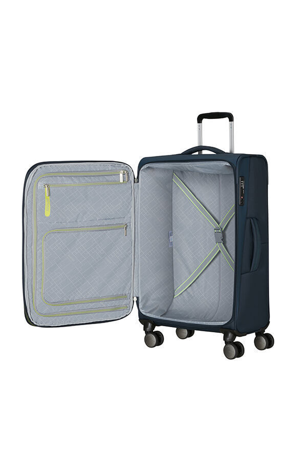American Tourister Wanderlite Spinner EXP TSA M  Bleu marine fonc&eacute;