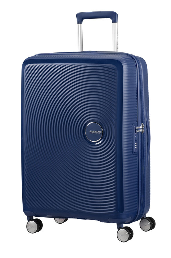 American Tourister Soundbox Spinner extensible 67cm Bleu marine fonc&eacute;