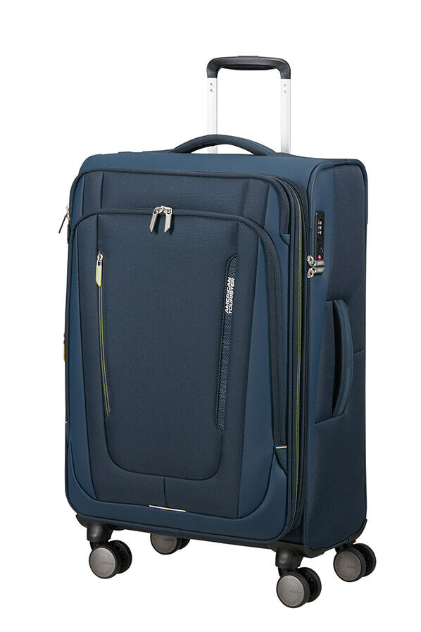 American Tourister Wanderlite Spinner EXP TSA M  Bleu marine fonc&eacute;