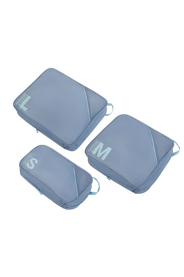Packing Cubes Set of 3 Packing Cubes | American Tourister American Tourist. Ta Packing Cubes S/M/L  Stone Blue/Blue