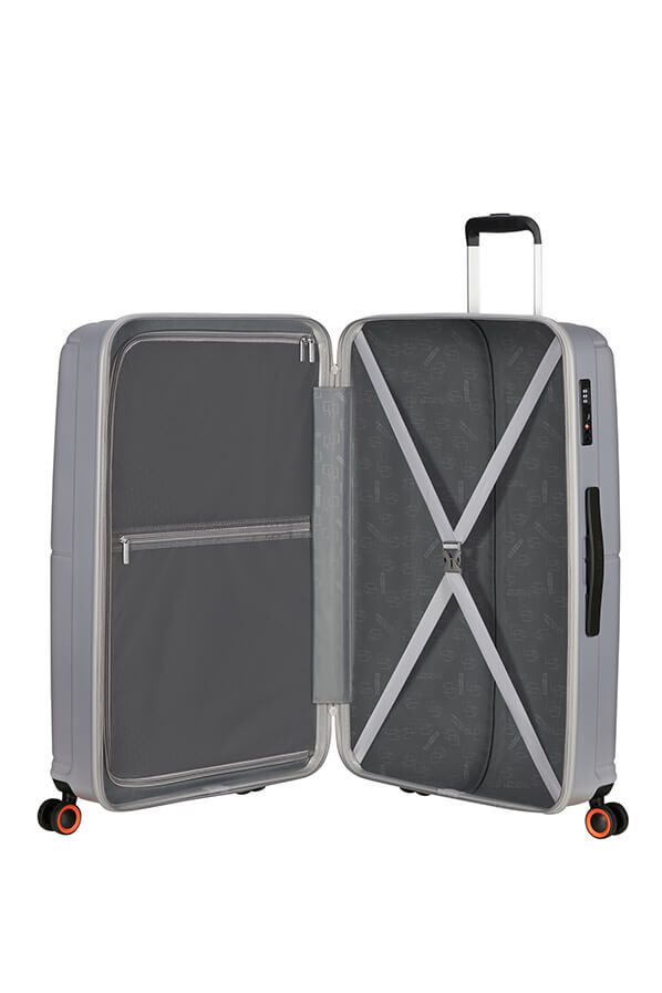 American Tourister Geopop Spinner 77/28 Tsa. 77cm  Argent m&eacute;tal