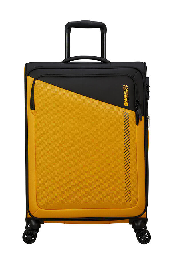 American Tourister Daring Dash Spinner Expandable TSA M  Black/Yellow